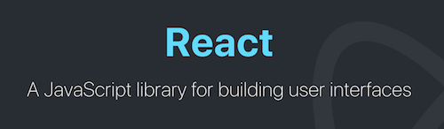 React 主页截图：“用于构建用户界面的 JavaScript 库”